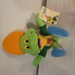 Kellogs Cereal Honey Smacks "Dig Em Frog" 8" Plush Soft Toy Stuffed Animal, 1998